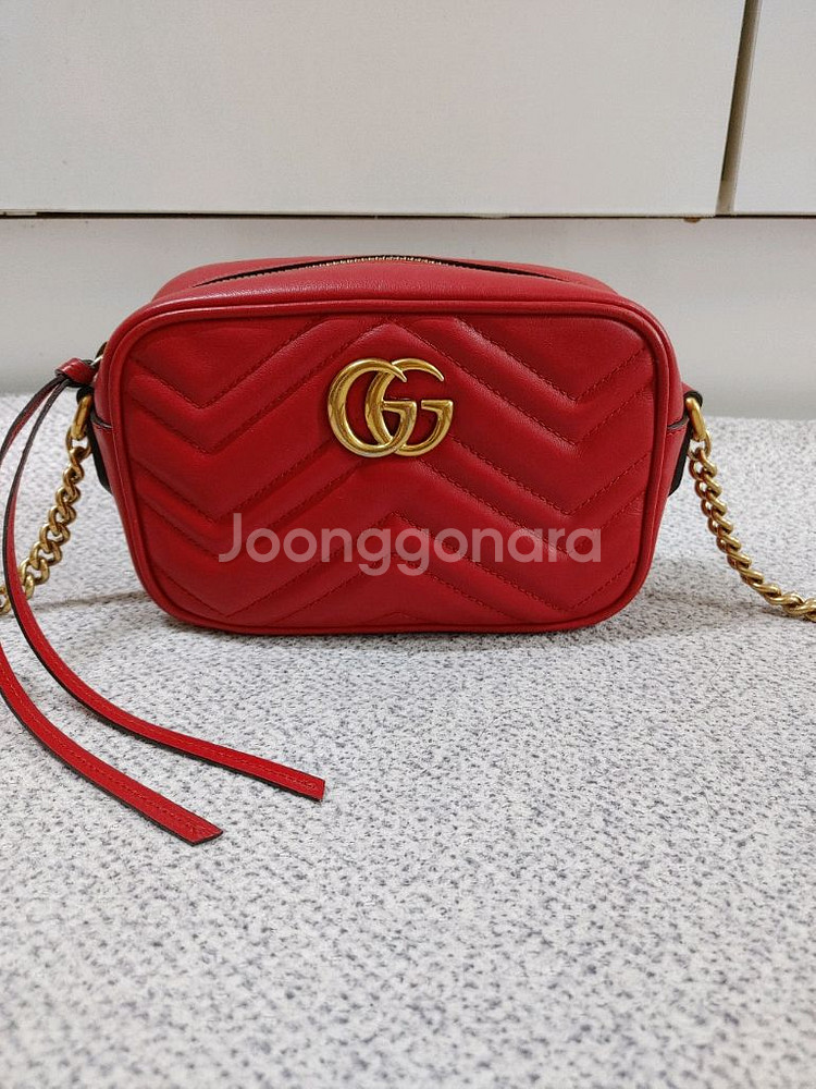 정품 구찌 GG 마몽 마몬트 마틀라세 미니 카메라백--1