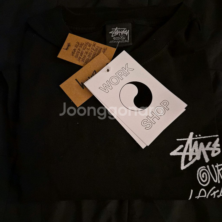 스투시 X 아워레가시 블랙 XL 반팔티 판매 (새상품,--0