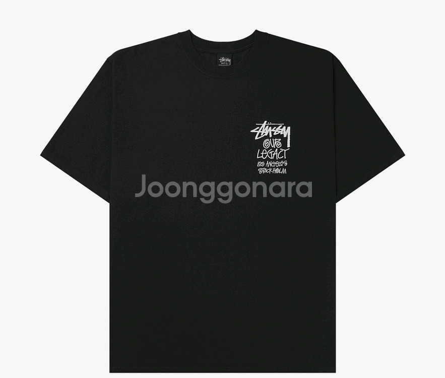 스투시 X 아워레가시 블랙 XL 반팔티 판매 (새상품,--2