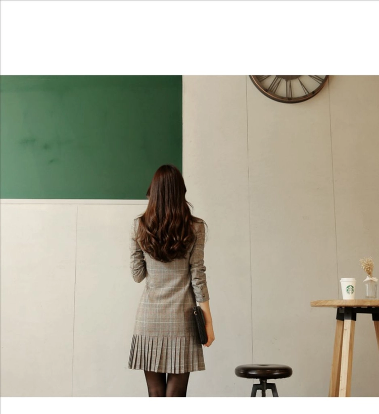 더블브레스트 트렌치 버버리 시크라인 하객룩 원피스 코트 이미지