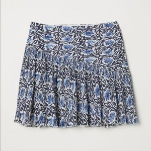 H&M 가장 따뜻한 색 블루 꽃무늬 미니스커트