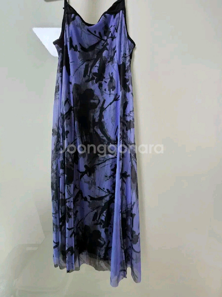 꽃무늬 롱원피스 플라워패턴 프린티드망사 원피스 무대의상--1