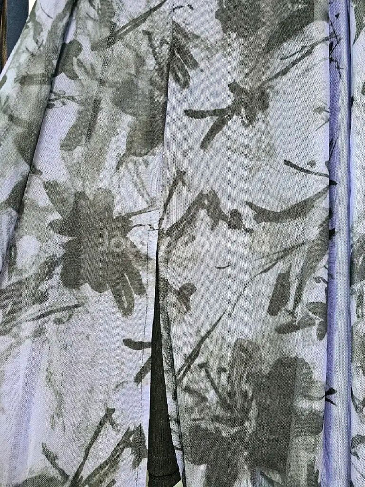 꽃무늬 롱원피스 플라워패턴 프린티드망사 원피스 무대의상--3