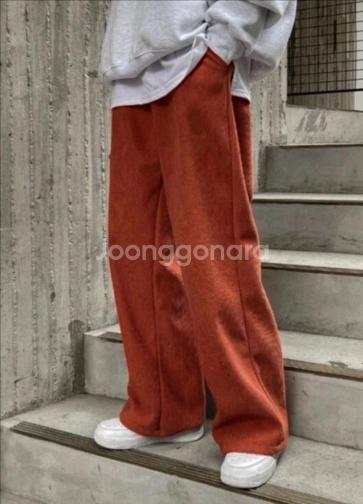 남녀공용 골덴 기모 와이드팬츠 Long 3개 일괄--2