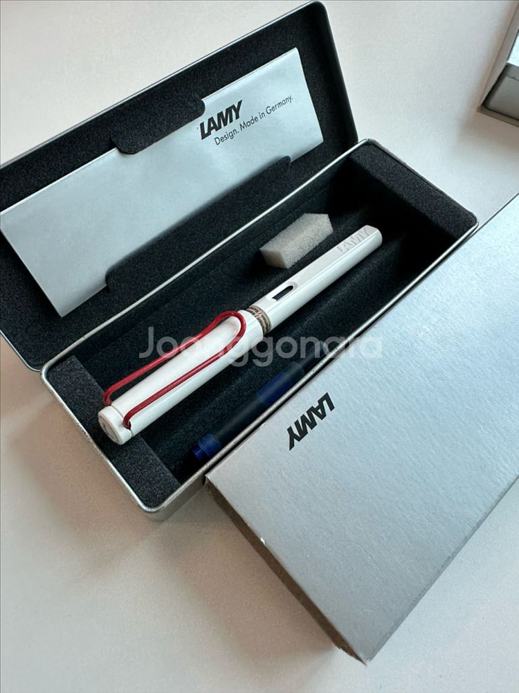 라미 사파리 만년필 화이트 레드클립--0