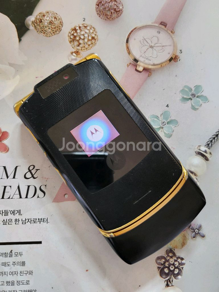 올드폰 모토로라 ms500w 레이저룩 골드블랙--0