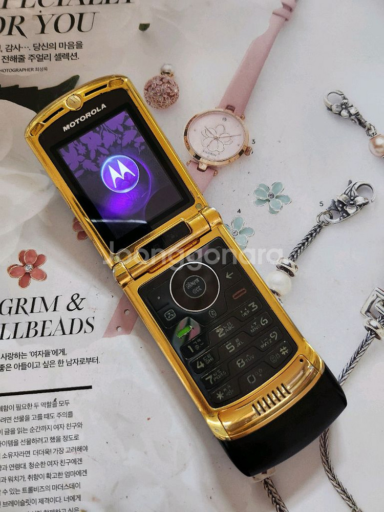 올드폰 모토로라 ms500w 레이저룩 골드블랙--1