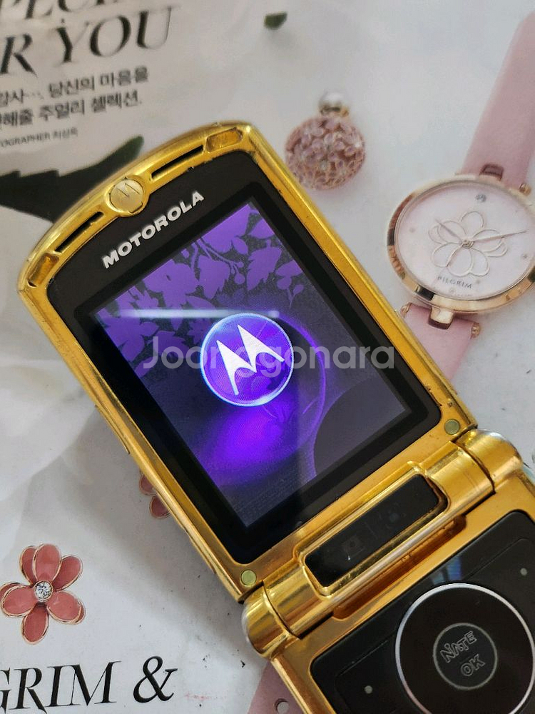 올드폰 모토로라 ms500w 레이저룩 골드블랙--2