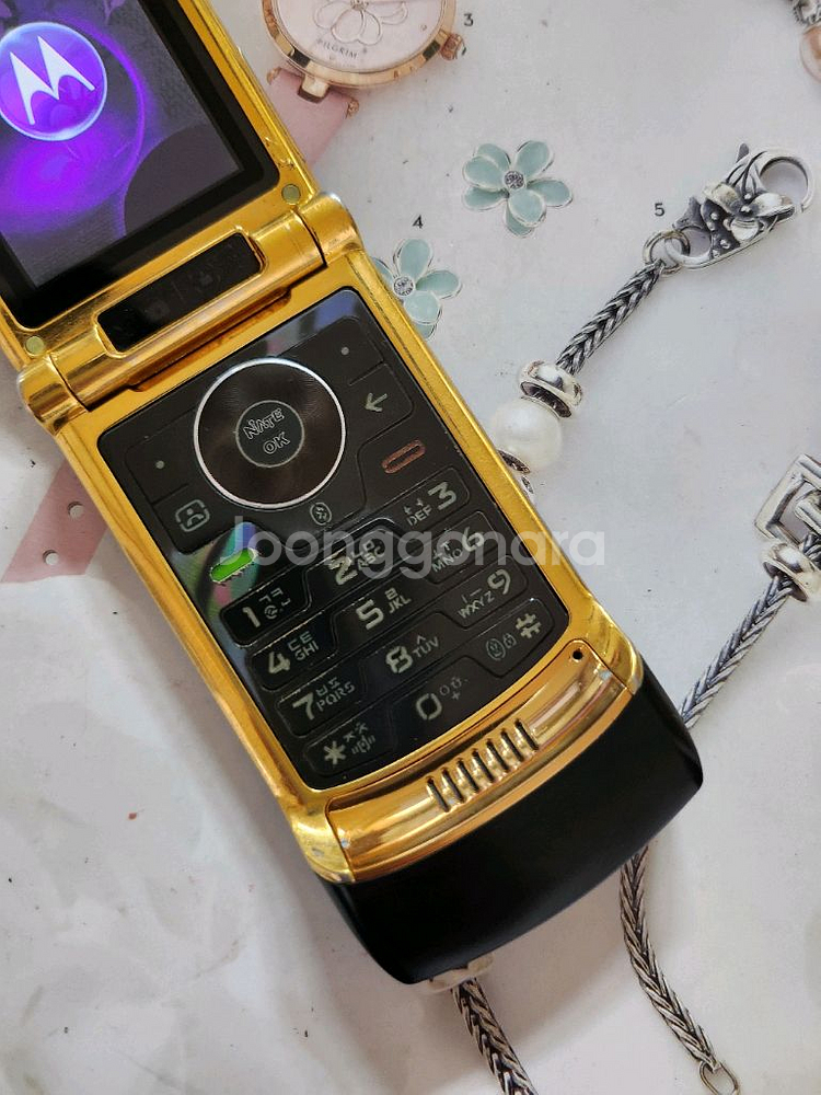 올드폰 모토로라 ms500w 레이저룩 골드블랙--3