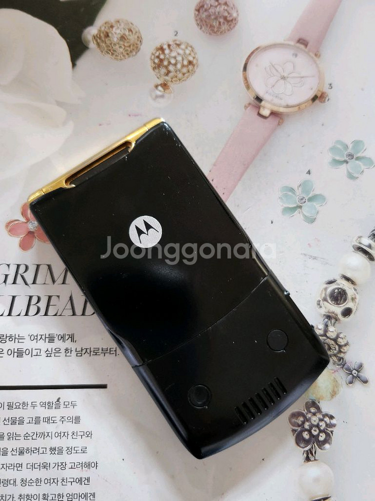 올드폰 모토로라 ms500w 레이저룩 골드블랙--4