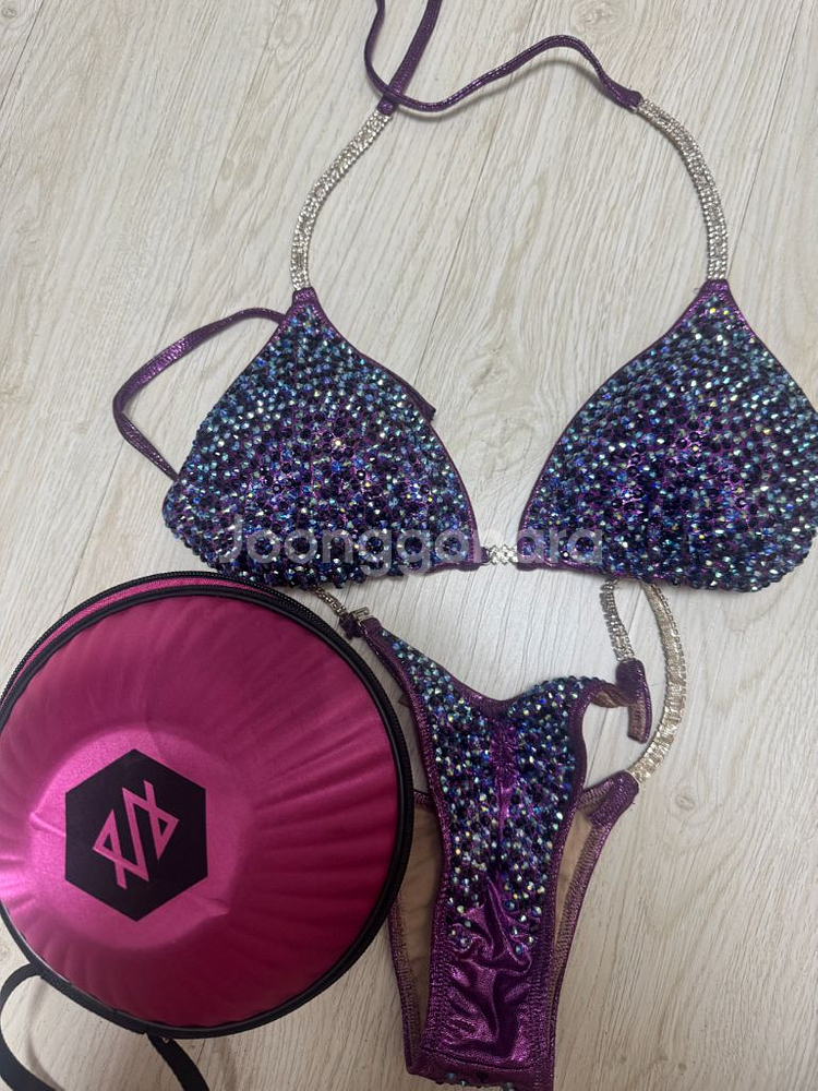 프로비키니 대회용 선수 비키니 퍼플사파이어 색상--0
