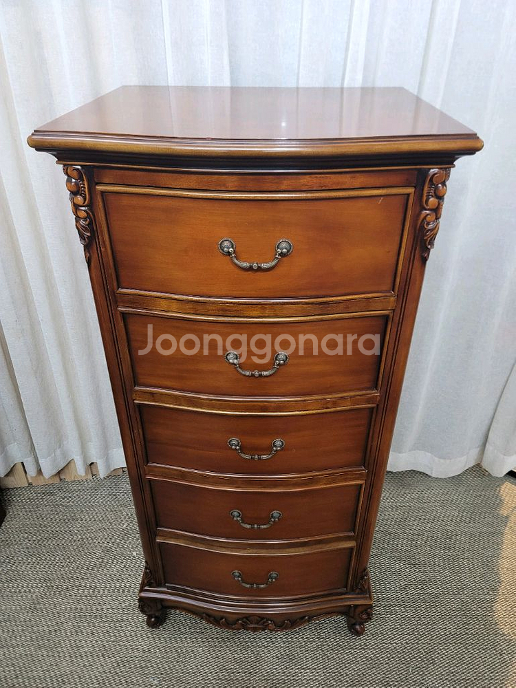엔틱 원목 5D 톨보이 서랍장--0