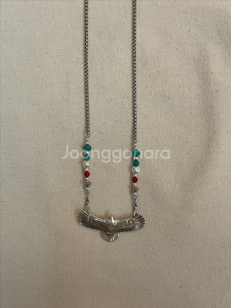 silver egle navaho nacklace--0