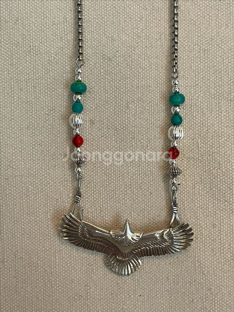 silver egle navaho nacklace--2