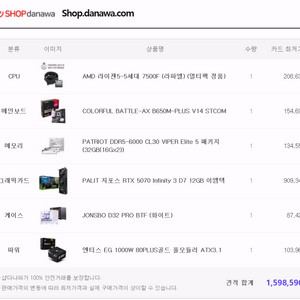 고사양 RTX5070 조립 PC 게이밍 데스크탑