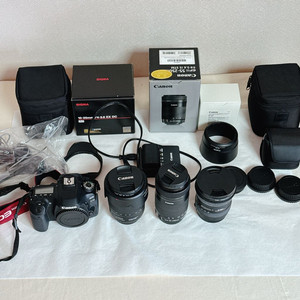(일괄)캐논 EOS 80D+캐논 시그마 렌즈3개