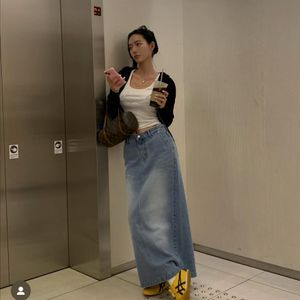 페일제이드 롱데님스커트 M