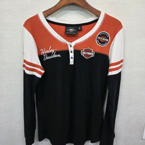 할리데이비슨 여성 멀티패치 헨리넥 긴팔 티셔츠 m