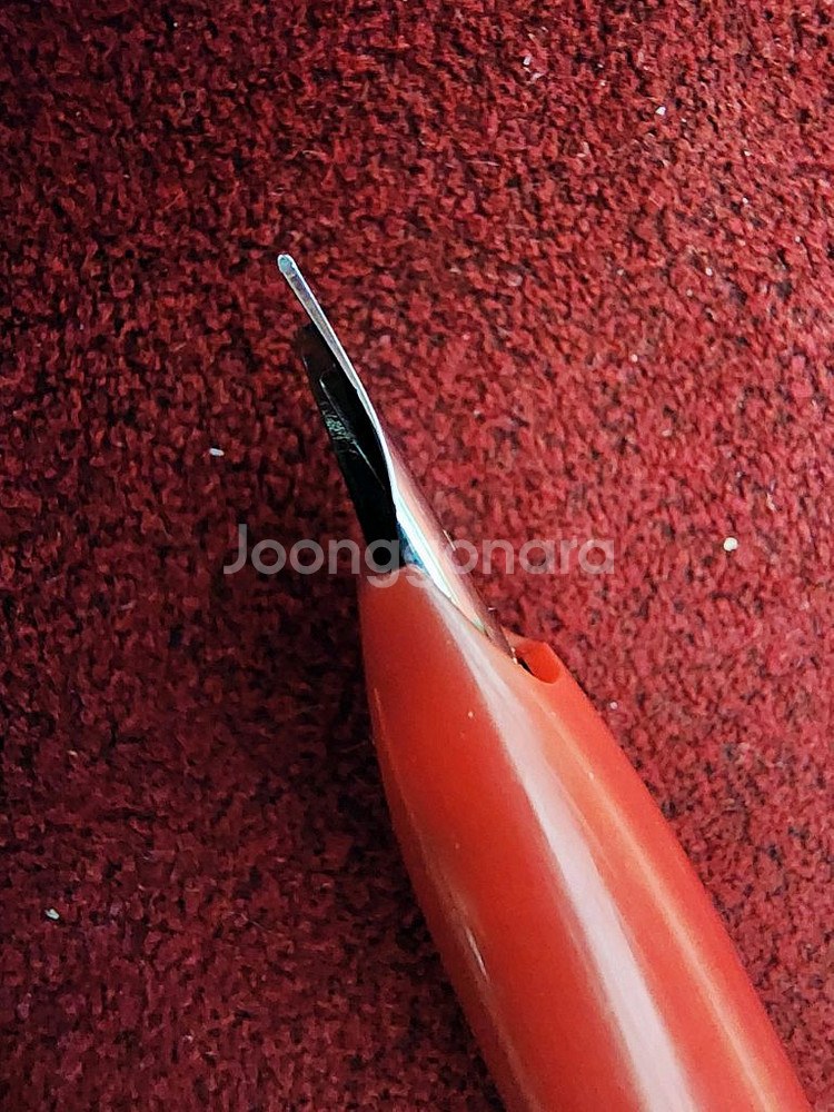 빈티지 만년필 플래티넘 실버기로쉐 레드그립 18K F닙--3
