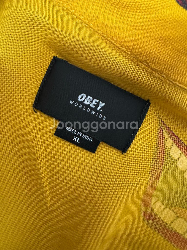 오베이 OBEY 비스코스 입술 반팔 셔츠 XL--2