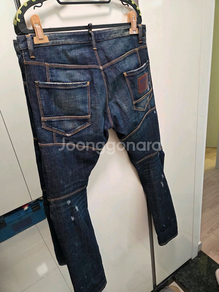 디스퀘어드2 가죽패치 바이커진48(32~)--3