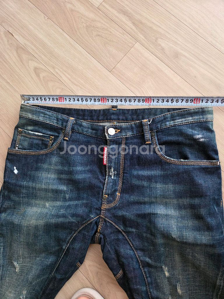 디스퀘어드2 가죽패치 바이커진48(32~)--4