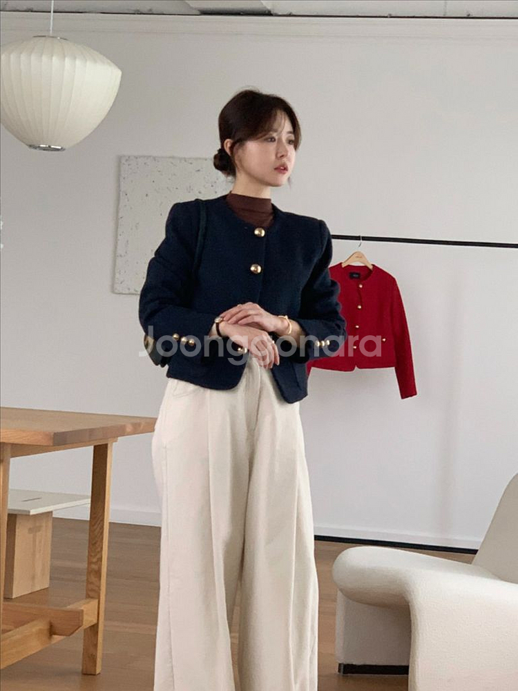 바이씨니 핀턱골덴팬츠 아이보리 L--1