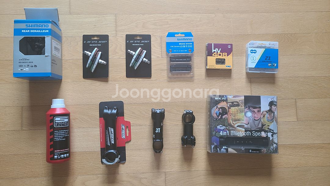 자전거 부품(3T스템, 브레이크 패드, 뒷드레일러,등)--0