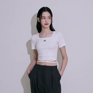 로제프란츠 스트링 리본 크롭 티