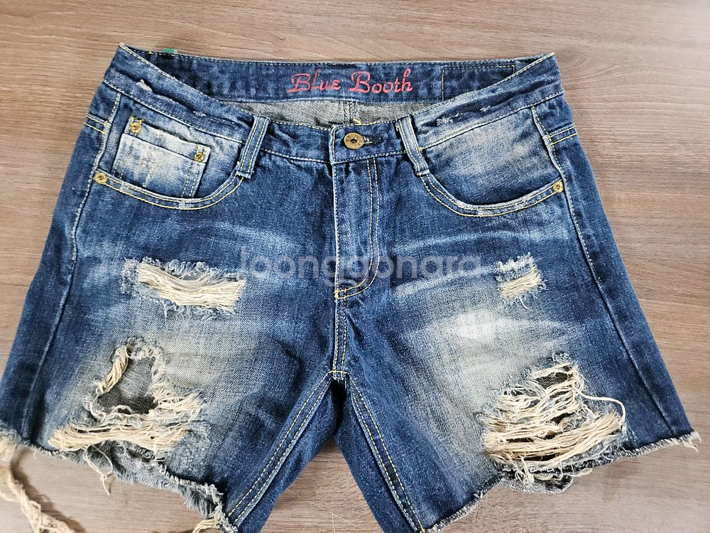 여성데님 청 반바지 L--0