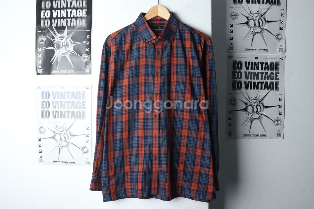 (2XL) 엘르 셔츠 남방 빅사이즈 체크 폴리--1