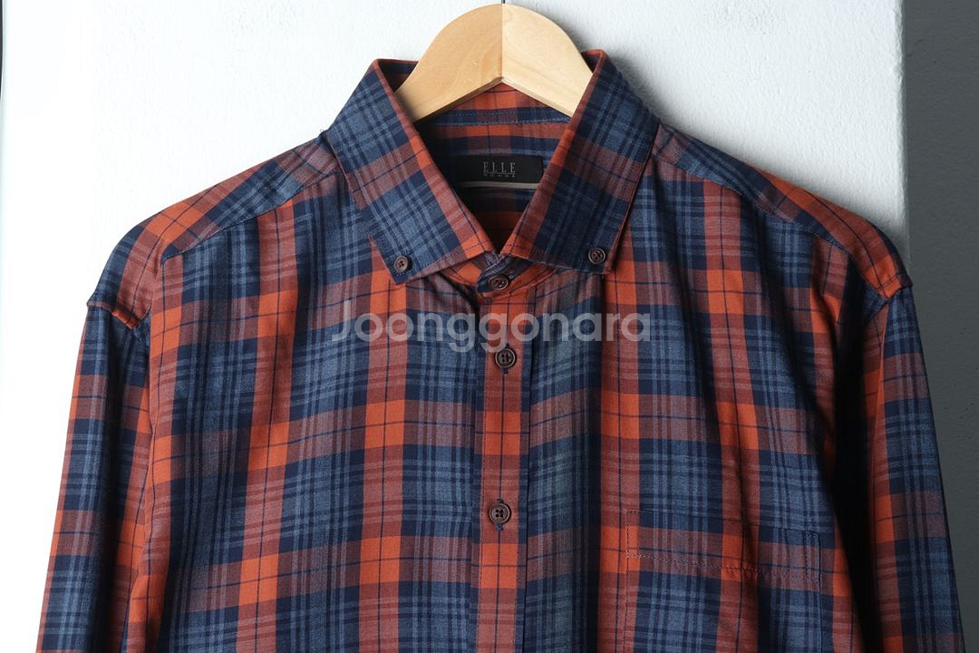 (2XL) 엘르 셔츠 남방 빅사이즈 체크 폴리--2