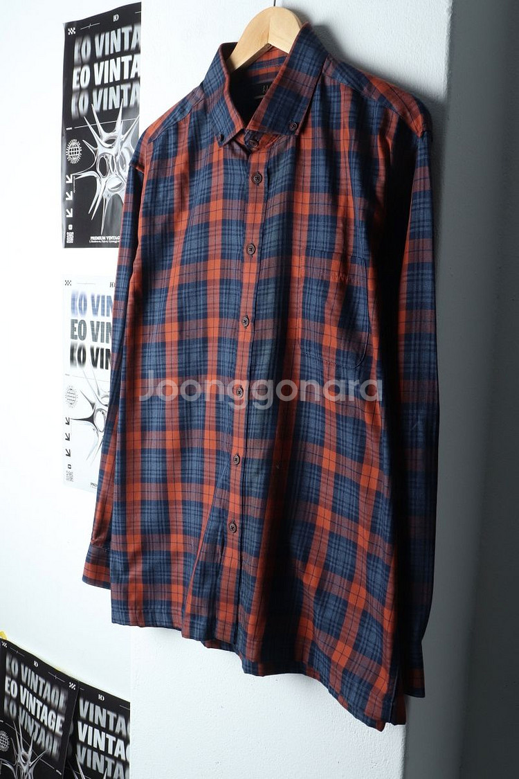 (2XL) 엘르 셔츠 남방 빅사이즈 체크 폴리--0