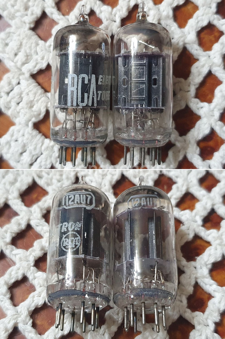 RCA 12AU7 초기형 롱 블랙플레이트 진공관 2개--0