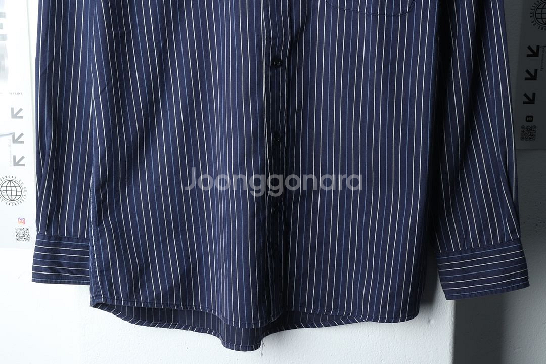 (M) 라코스테 셔츠 남방 스트라이프 블루--3