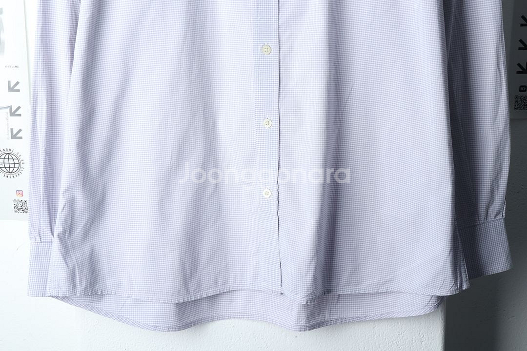 (XL) 라코스테 셔츠 남방 체크 연보라--3