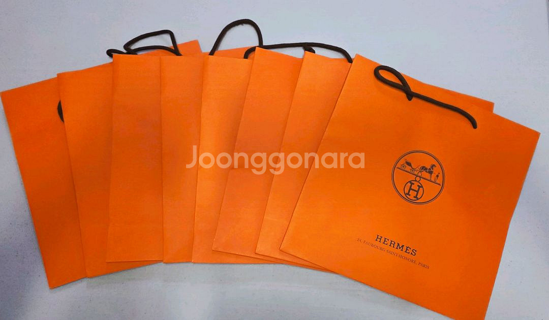 에르메스 오렌지 쇼핑백(중)--0