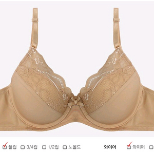 [세상품] 와이어 브라+팬티 여성 속옷 세트(베이지)
