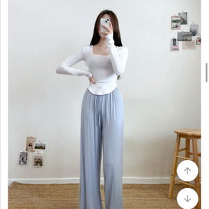 [새상품]자꾸샵 여름 쿨링 냉장 와이드 팬츠 밴딩 팬츠