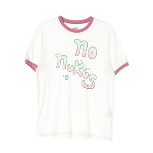 [M]캐피탈 아이보리 핑크 프린팅 링거티 반팔 티셔츠