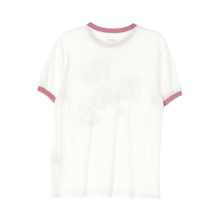 [M]캐피탈 아이보리 핑크 프린팅 링거티 반팔 티셔츠--3