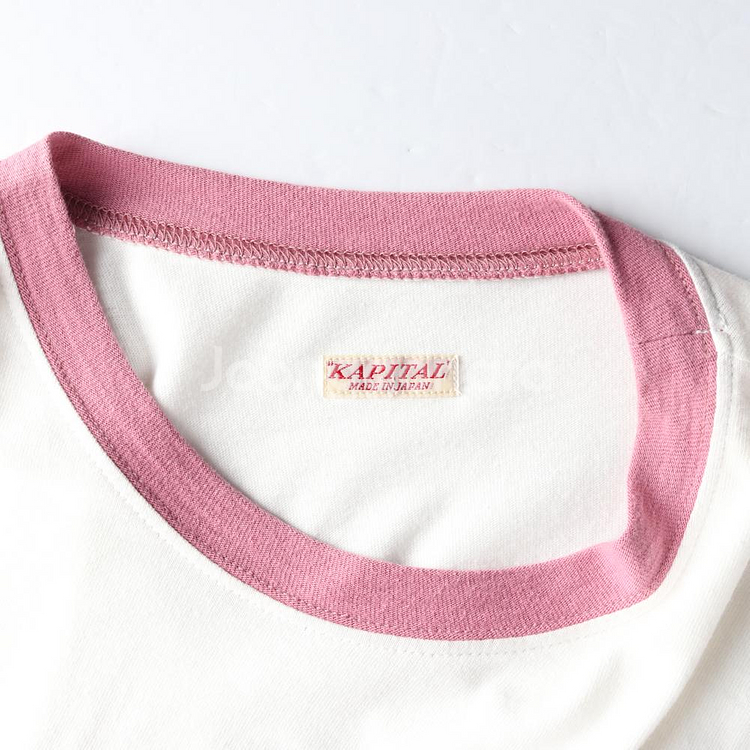 [M]캐피탈 아이보리 핑크 프린팅 링거티 반팔 티셔츠--4