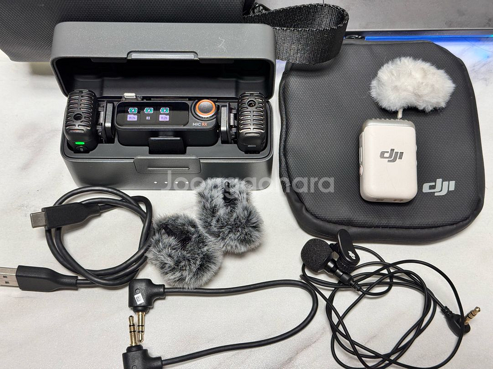 DJI mic2 풀셋 ,화이트 송신기,라발리에마이크 팝--0