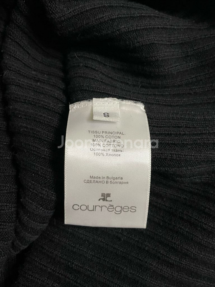 꾸레쥬(courreges) 로고 하이넥 니트 블랙--4
