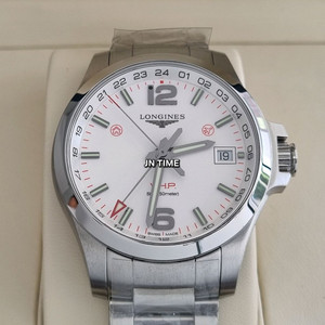 론진 콘퀘스트 V.H.P GMT 흰판 41mm
