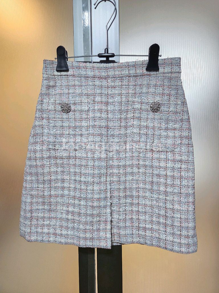 듀엘 트위드 스커트--6