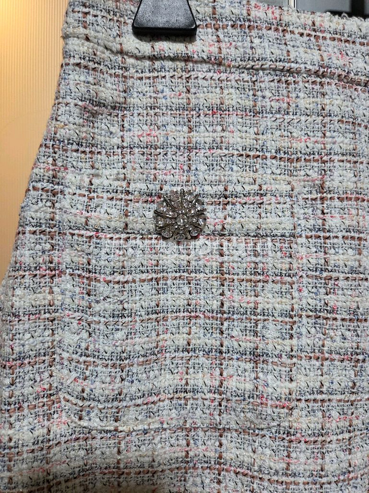 듀엘 트위드 스커트--7