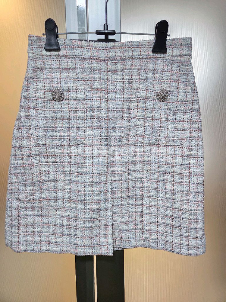 듀엘 트위드 스커트--11