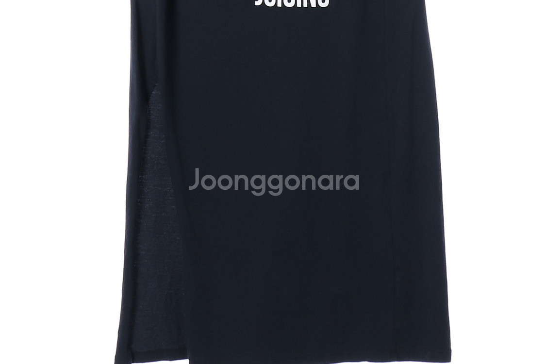 [S]자라 레시피 레터링 프린팅 반팔 슬릿 롱 원피스--3