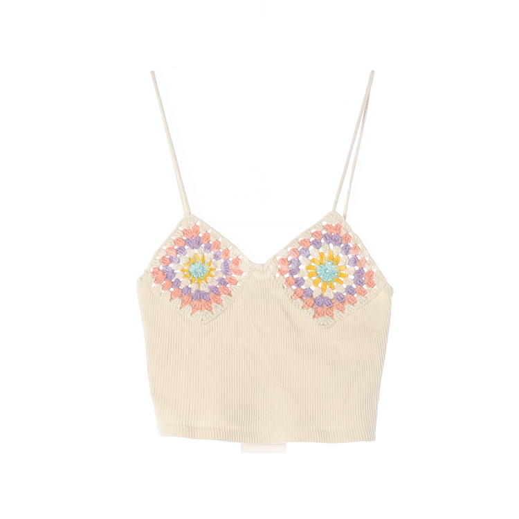 (새상품)[M]자라 아이보리 니트 크롭 나시탑 뷔스티에--0